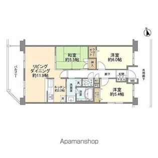 コンフォート・パーク桜ヶ丘【3階】の間取り