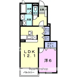 カルムフランB【1階】の間取り