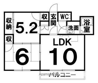 コーポすずき【202号室】の間取り