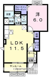モデルノ コルソ 矢来B【1階】の間取り