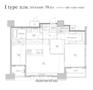 エンクレスト博多STYLE【13階】の間取り