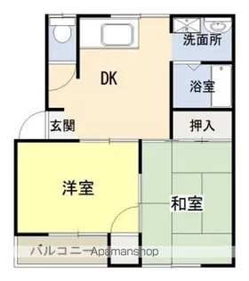 エンゼルハイツ宮原【南-103号室】の間取り