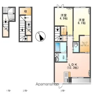 レジデンス麦(RESIDENCE麦)【3階】の間取り