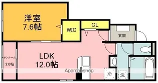 ロータス川宮4【1階】の間取り