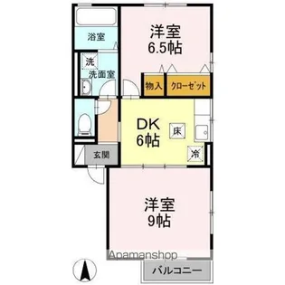 リビングタウン高岡 A棟【102号室】の間取り