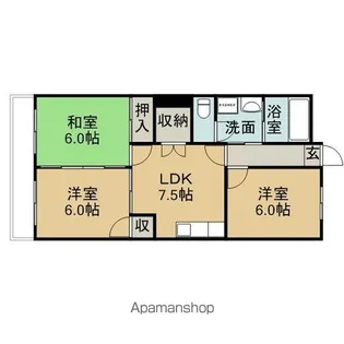 酒井マンション(森孝)【4階】の間取り