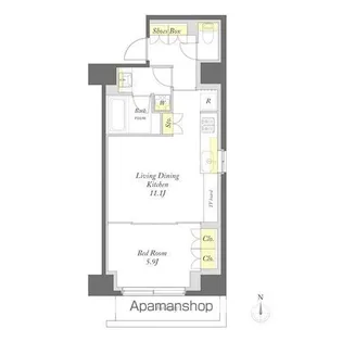 プライムメゾン日本橋馬喰町【301号室号室】の間取り