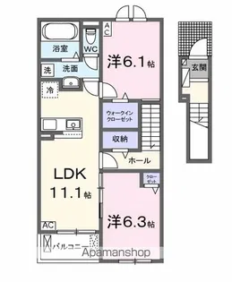 REIRAN(レイラン)Ⅰ【2階】の間取り