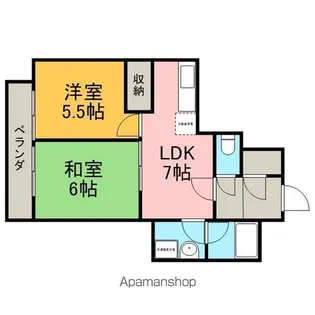 コーラル志賀【5階】の間取り