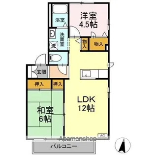 サンディアス A棟【102号室】の間取り
