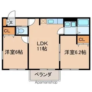 プレジール【2階】の間取り