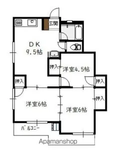 コーポ横山【1階】の間取り