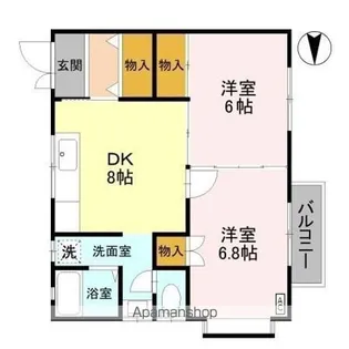 クリスタル女池 A【2階】の間取り