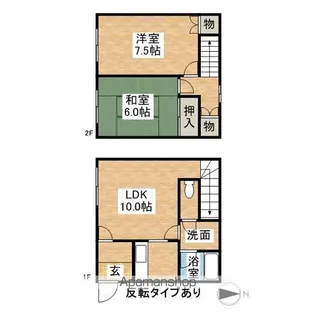 愛知県犬山市上坂町4丁目【テラスハウス】の間取り