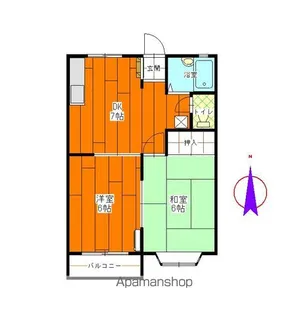 シャンポール竜王C【101号室】の間取り
