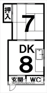 西16南4AP 1F店舗【2F左号室】の間取り