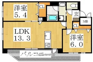 アンシャンテ松崎町【2階】の間取り