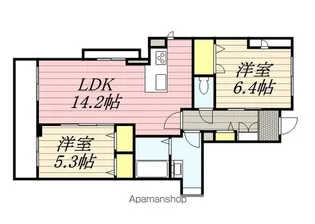 フォレットおおたか【2階】の間取り