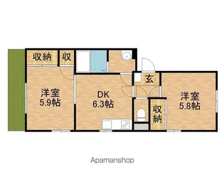 T.TOWNパルティールA【1階】の間取り