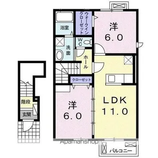 ミルフロールⅣB【2階】の間取り