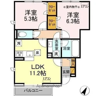 グランディール【1階】の間取り