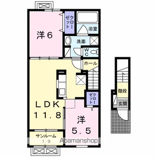 ノイ・ユウユウ Ⅱ【2階】の間取り