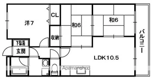 バーンフリート星田【6階】の間取り