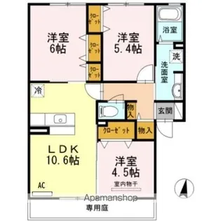 ラフィーネアビテ【1階】の間取り