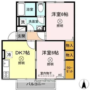 ビューラー福泊 B棟【2階】の間取り