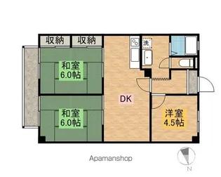 中白川ハイムB棟【2階】の間取り