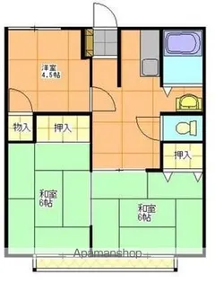 カナガワハイツB棟【101号室】の間取り