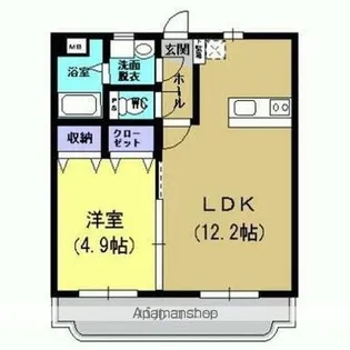 ル・ゾォ平川【202号室】の間取り