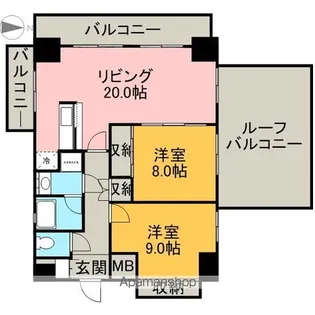 プレディアスタイル白川公園(旧ルーエ白川公園)【13階】の間取り