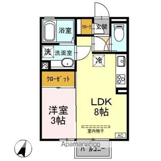 ブルーサファイア A【203号室】の間取り