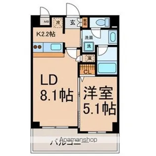 FS.幅下【107号室号室】の間取り