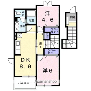 サンパティーク B【2階】の間取り