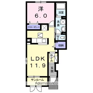 コンフォートⅥ【101号室】の間取り