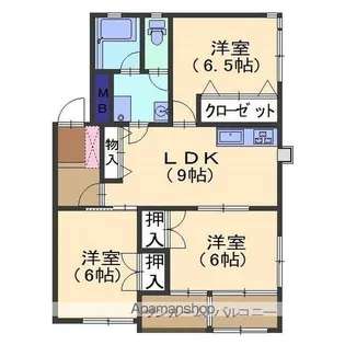 ホワイトコテージ【105号室】の間取り