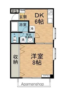 ワンルームはれやか【3-D号室】の間取り