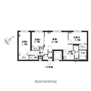 グランメール ニュアージュ【1階】の間取り