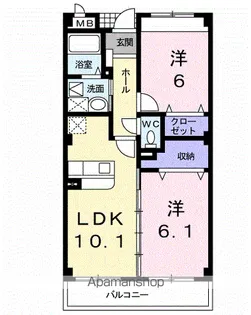 グラン・アビタシオン【1階】の間取り
