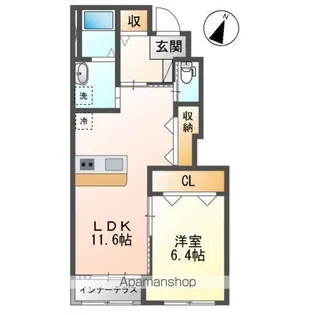 メゾン椿(MAIZON椿)【1階】の間取り