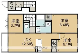 ルーモベルビ【203号室】の間取り