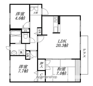 エクセラン膳所【B103号室】の間取り