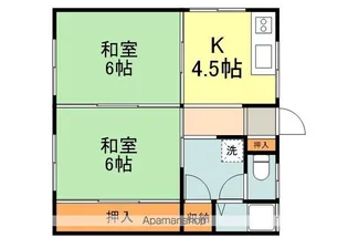 水呑向丘アパート【2階】の間取り