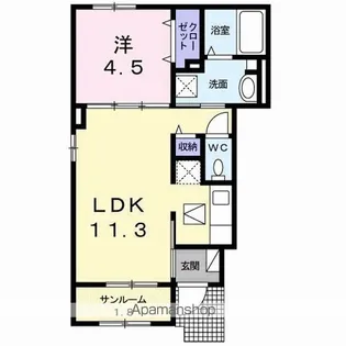 シエロ・ガーデン今治 B【1階】の間取り
