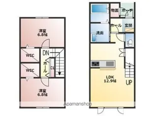 北海道河東郡士幌町字士幌西3線【テラスハウス】の間取り