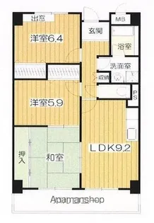 グランヴェール萩原【303号室号室】の間取り