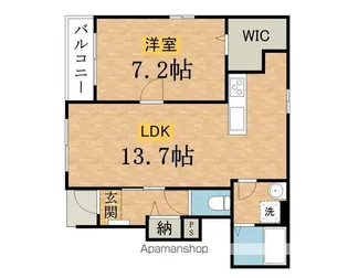 レーブドエル【101号室】の間取り