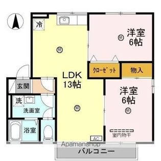 メゾン・ド・ベルベット B【2階】の間取り